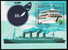1988. CAMBODGE. ESSEN ’88 Motive Ships. Block. Never Hinged. (Michel Block 159) - JF540483 - Cambodge