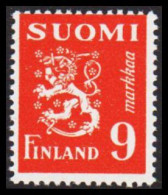 1950. FINLAND. Liontype 9 Markkaa Never Hinged.   (Michel 379) - JF540487 - Ongebruikt