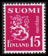 1950. FINLAND. Liontype 15 Markkaa Never Hinged.   (Michel 382) - JF540494 - Unused Stamps
