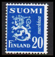 1950. FINLAND. Liontype 20 Markkaa Never Hinged.   (Michel 383) - JF540497 - Unused Stamps
