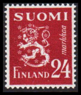 1948. FINLAND. Lion Type 24 Markkaa Never Hinged.  (Michel 316) - JF540499 - Unused Stamps