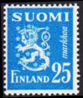 1952. FINLAND. Liontype 25 Markkaa Never Hinged.   (Michel 405) - JF540500 - Unused Stamps