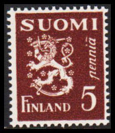 1930. FINLAND. Lion Type 5 Pennia Never Hinged.  (Michel 143) - JF540505 - Neufs