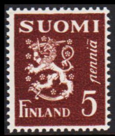 1930. FINLAND. Lion Type 5 Pennia Never Hinged.  (Michel 143) - JF540508 - Ongebruikt