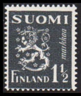 1940. FINLAND. Lion Type 1½ Markkaa Never Hinged.  (Michel 230) - JF540524 - Unused Stamps