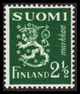 1947. FINLAND. Lion Type 2½ Markkaa Never Hinged.  (Michel 297) - JF540525 - Unused Stamps
