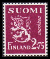 1940. FINLAND. Lion Type 2:75 Markkaa Never Hinged.  (Michel 232) - JF540526 - Neufs