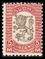 1918. FINLAND. Wasa Issue. 5 Mk. Violet/black. Hinged. (Michel 102) - JF540599 - Ongebruikt