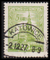 1927. POLSKA. Posener Rathaus 5 GR LUXUS Cancelled KATOWICE 2.12.27. Small Thin Reverse. (Michel 236) - JF540654 - Ongebruikt