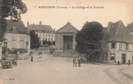 Aubusson * Place , Le Collège Et Le Tribunal * Débit De Tabac Tabacs TABAC * Enfants Villageois Automobile - Aubusson