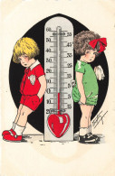 ILLUSTRATEUR SIGNE - Mayton - Thermomètre Et Enfants - Carte Postale Ancienne - Autres & Non Classés