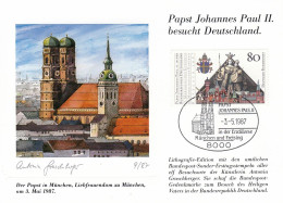 GERMANY Bundes Postal Card 1-116,popes Travel 1987 - Papes