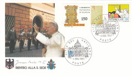VATICAN Cover 1-123,popes Travel 1987 - Storia Postale