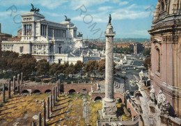 CARTOLINA  ROMA,LAZIO-COLONNA E FORO TRAIANO ED IL VITTORIANO-MEMORIA,CULTURA,RELIGIONE,BELLA ITALIA,VIAGGIATA 1970 - Altare Della Patria