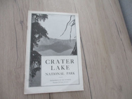 Guide En Anglais Department Of Interior Texte Photos Carte Maps Vers 1920/1930 Crater Lake National Park 20p - 1900-1949