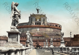 CARTOLINA  ROMA,LAZIO-PONTE E CASTEL S.ANGELO-STORIA,MEMORIA,CULTURA,RELIGIONE,IMPERO ROMANO,BELLA ITALIA,VIAGGIATA 1961 - Castel Sant'Angelo