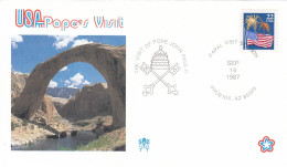 UNITED STATES Cover 1-129,popes Travel 1987 - Papes