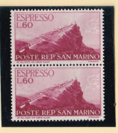 1950 San Marino Saint Marin ESPRESSO N°21 Coppia MNH** Gomma Bicolore Express Pair - Francobolli Per Espresso