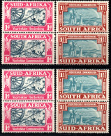 2305. SOUTH AFRICA. 1938 VOORTREKKER  SG. 80-81 X 2 MNH - Unused Stamps