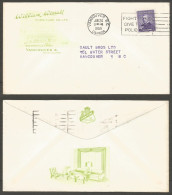 1955 William Worrall Furniture Illustrated Advertising Cover 4c Vancouver BC - Postal History