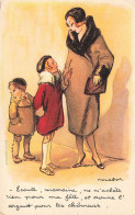 ILLUSTRATEUR - Des Enfants Avec Leur Marraine - Colorisé  - Carte Postale Ancienne - Autres & Non Classés