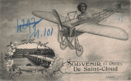 FRANCE - Souvenirs Et Amitiés De Saint Cloud - L'Abeille - Avion - Carte Postale Ancienne - Saint Cloud