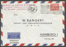 1953 German Book Store CC Airmail Cover 15c Capex Beaver Montreal PQ Quebec To Germany - Histoire Postale