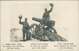 LIBIA / LIBYA - TURKEY / ITALY WAR - TRIPOLI - CANNON ABANDONED BY THE TURKS IN THE FORT - RPPC POSTCARD 1910s (12312) - Libia