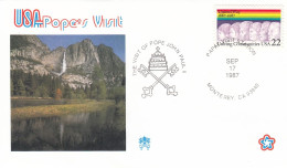 UNITED STATES Cover 1-131,popes Travel 1987 - Papes