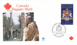 CANADA Cover 1-134,popes Travel 1987 - Papes