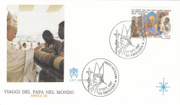 VATICAN Cover 1-139,popes Travel 1987 - Brieven En Documenten