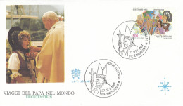 VATICAN Cover 1-140,popes Travel 1987 - Brieven En Documenten
