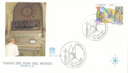 VATICAN Cover 1-143,popes Travel 1987 - Brieven En Documenten