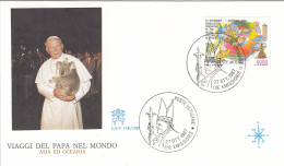 VATICAN Cover 1-144,popes Travel 1987 - Brieven En Documenten