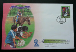 Malaysia National Animal Welfare Week 2000 Horse Cat Rabbit Parrot Birds Pet (pre-stamp FDC) - Malaysia (1964-...)