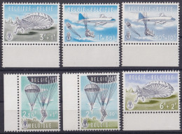 F-EX47403 BELGIUM MNH 1960 PARACHUTIST PARACHITING PARACHUTE COMPLETE SET - Andere & Zonder Classificatie