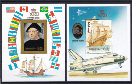 316 MONGOLIE 1992 - Y&T BF 188/89 - Christophe Colomb Bateau Drapeau Avion - Neuf ** (MNH) Sans Trace De Charniere - Mongolie