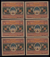 Bad Schmiedeberg: 6x 50 Pfennig 1921 - Mattdruck - Verzamelingen