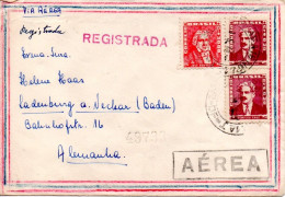 BRESIL AFFRANCHISSEMENT COMPOSE SUR LETTRE AVION RECOMMANDEE  POUR L'ALLEMAGNE 1960 - Storia Postale