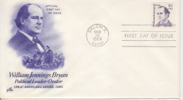 FDC "William Jennings Bryan" Obl. Salem Le 19 Mar 1986 Sur N° 1631 "W.J. Bryan" - Brieven En Documenten