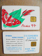 Ukraine Phonecard Chip Animals Butterfly Papillon Summer 97  840 Units  - Ucrania