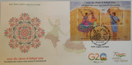 India 2023 India – OMAN Joint Issue MINIATURE SHEET MS FIRST DAY COVER FDC As Per Scan - Danse