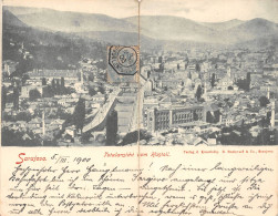 CPA BOSNIE / SARAJEVO / TOTALANSICHT VOM KASTELL / GRANDE CPA DOUBLE - Bosnia Y Herzegovina