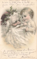 FETES ET VOEUX - Noël - Le Père Noël Avec Un Bébé - Colorisé - Carte Postale Ancienne - Santa Claus