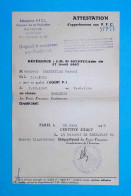 Militaria, Attestation D'appartenance Aux Forces Françaises Combattantes De L'Intérieur, F.F.C., 1948, Frais Fr 1.65 E - Documenti