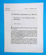 Militaria,  Nancy, 1815, Le Préfet De La Meurthe Aux Maires, Désertion De Gardes Nationaux, Frais Fr 2.45 E - Documenti