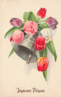 FETES & VOEUX - Pâques - Joyeuses Pâques - Fleurs - Cloche - Carte Postale Ancienne - Ostern