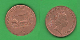 Guernsey 2 Pence 1996 Steel + Copper Coin - Guernesey