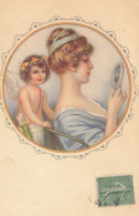 Jugendstil * CPA Illustrateur Art Nouveau Italien Italia N°970-1 * Femme Enfant Ange Angelot Angel - 1900-1949