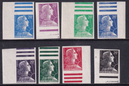 FRANCE VARIETES N°1011 B 20f Marianne De Muller 8 Essais De Couleur  Qualité:** - 1955-1961 Maríanne De Muller